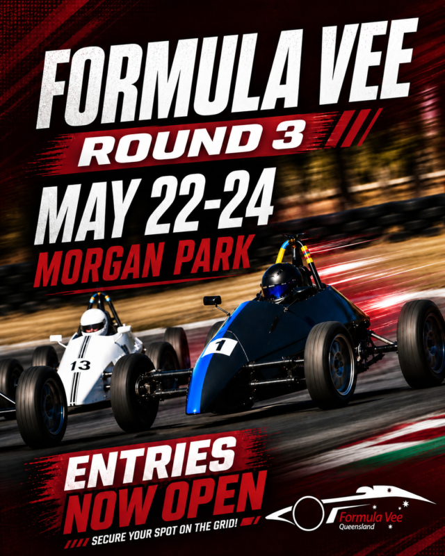 Formula Vee QLD, Round 3 at Morgan Park, May 22-24. Entries are open!